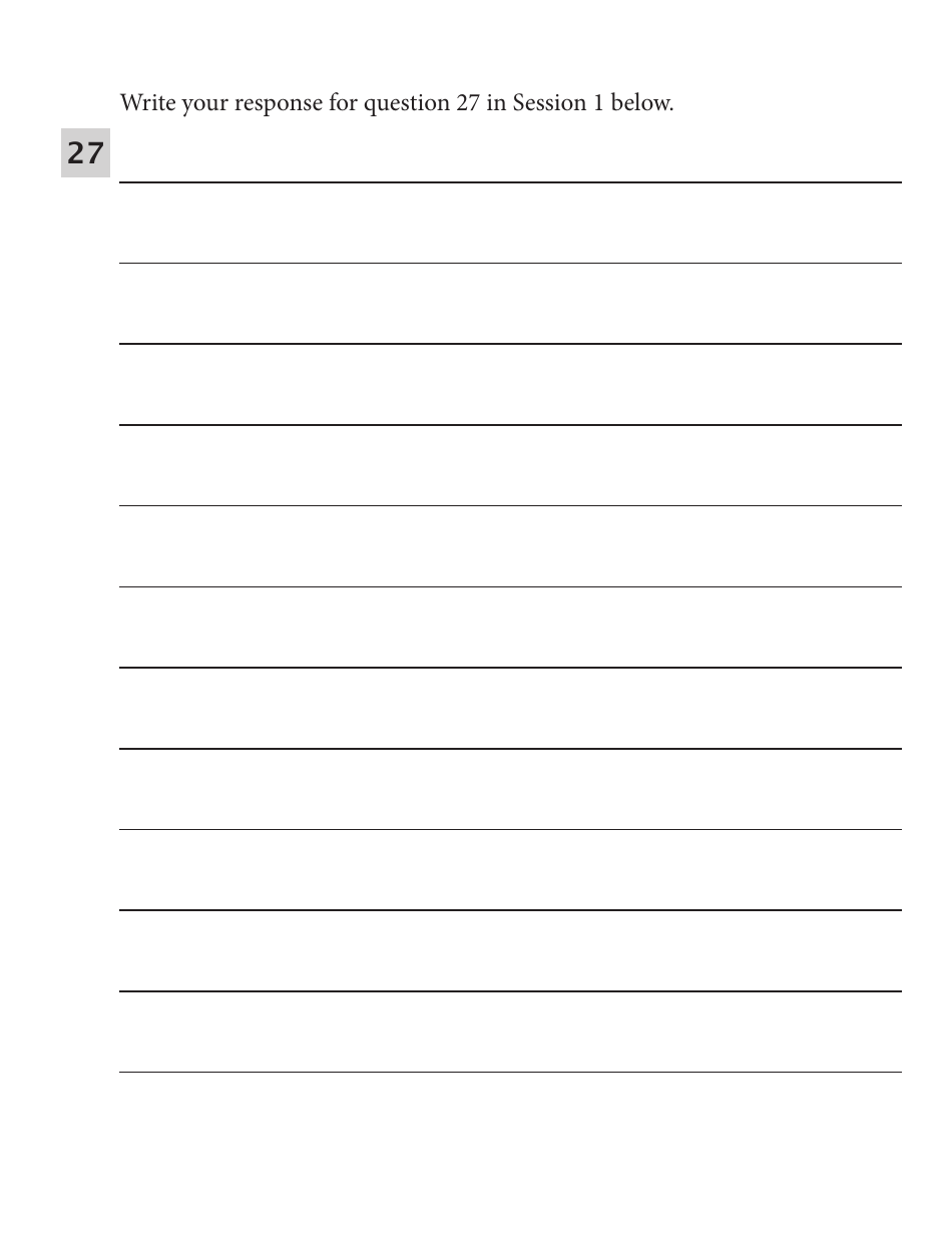 Grades 5-8 English Language Arts Answer Booklet - Session 1 - Large Print - New York, Page 2