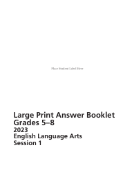 Grades 5-8 English Language Arts Answer Booklet - Session 1 - Large Print - New York, Page 4