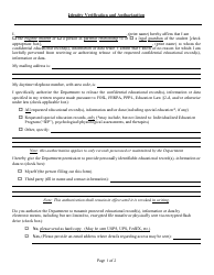 Identity Verification and Authorization to Access or Disclose Confidential Education Information Regarding Pre-school, Elementary, Secondary, and Post-secondary Education - New York, Page 2