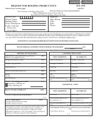 Form SA-139 Request for Building Project Data - New York