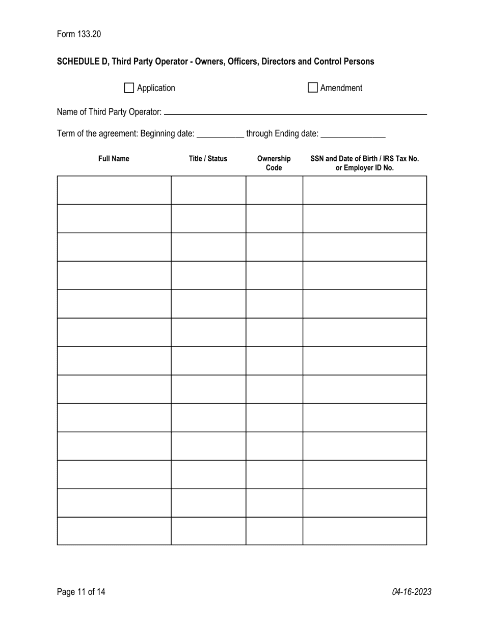 Form 133.20 Texas Crowdfunding Portal Registration by an Authorized Small Business Development Entity - Texas, Page 11