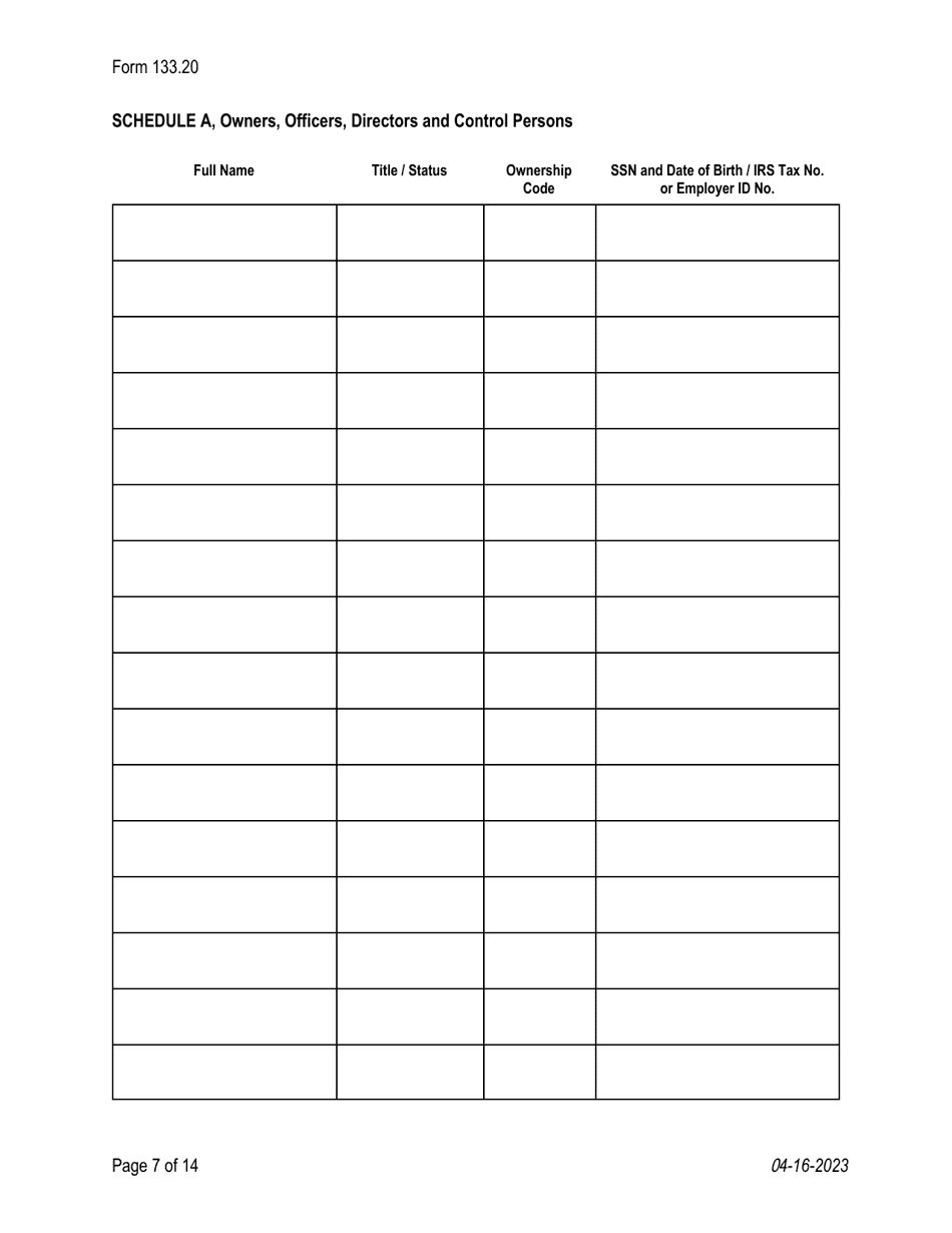 Form 133.20 Texas Crowdfunding Portal Registration by an Authorized Small Business Development Entity - Texas, Page 7