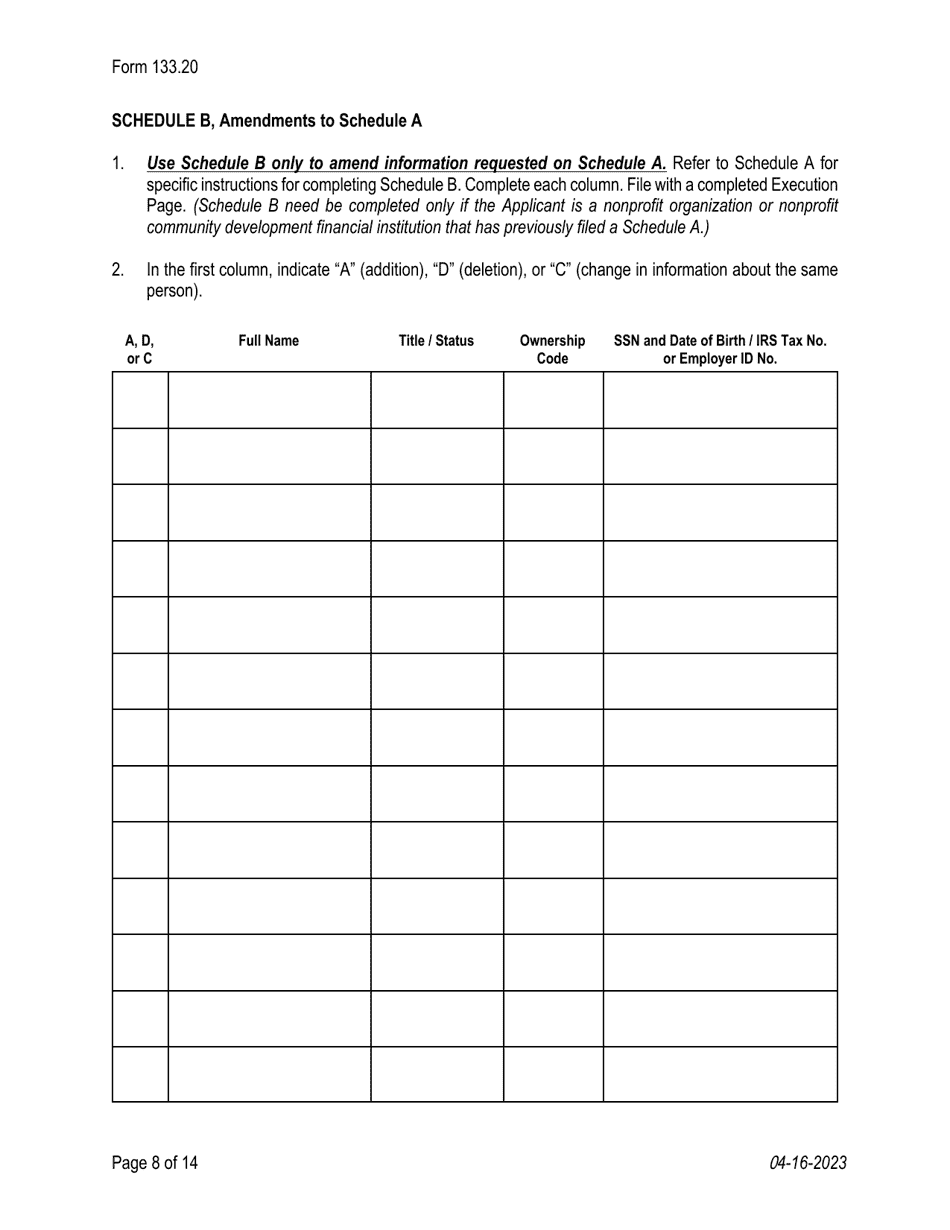 Form 133.20 Texas Crowdfunding Portal Registration by an Authorized Small Business Development Entity - Texas, Page 8