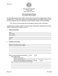 Document preview: Form 133.3 Ada Accommodations Request - Texas