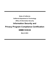 Form SIMM5330-B Information Security and Privacy Program Compliance Certification - California