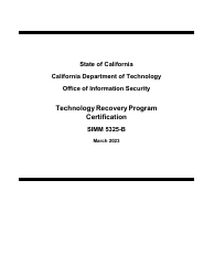Document preview: Form SIMM5325-B Technology Recovery Program Certification - California