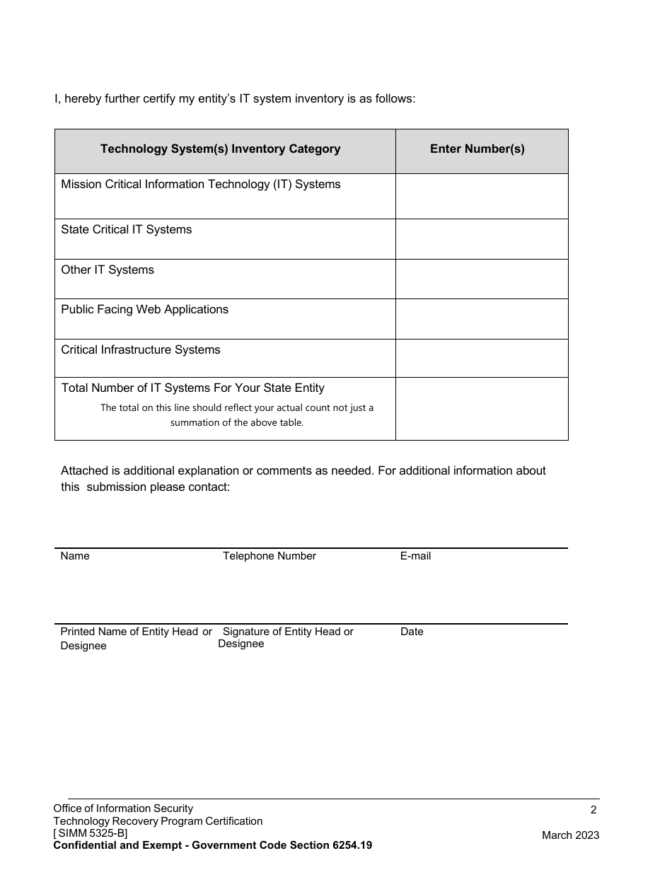 Form SIMM5325-B Technology Recovery Program Certification - California, Page 4