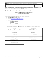 Form DE-101 (DE-202) Request for Application for Arizona Long Term Care System (Altcs) - Arizona, Page 4