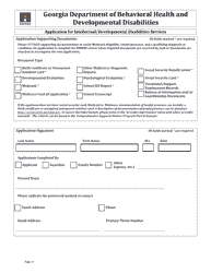 Application for Intellectual/Developmental Disabilities Services - Georgia (United States), Page 5
