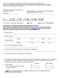 Form DFPI-260.102.14(C) Notice of Transaction Pursuant to Corporations Code Section 25102(F) - California, Page 11