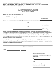 Form DFPI-260.102.14(C) Notice of Transaction Pursuant to Corporations Code Section 25102(F) - California, Page 13