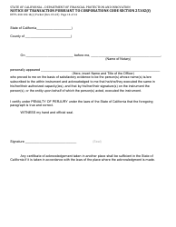 Form DFPI-260.102.14(C) Notice of Transaction Pursuant to Corporations Code Section 25102(F) - California, Page 14