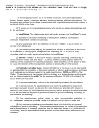 Form DFPI-260.102.14(C) Notice of Transaction Pursuant to Corporations Code Section 25102(F) - California, Page 5