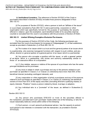 Form DFPI-260.102.14(C) Notice of Transaction Pursuant to Corporations Code Section 25102(F) - California, Page 6