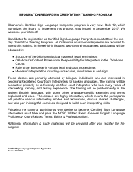 Certified Sign Language Interpreter Application - Oklahoma, Page 3
