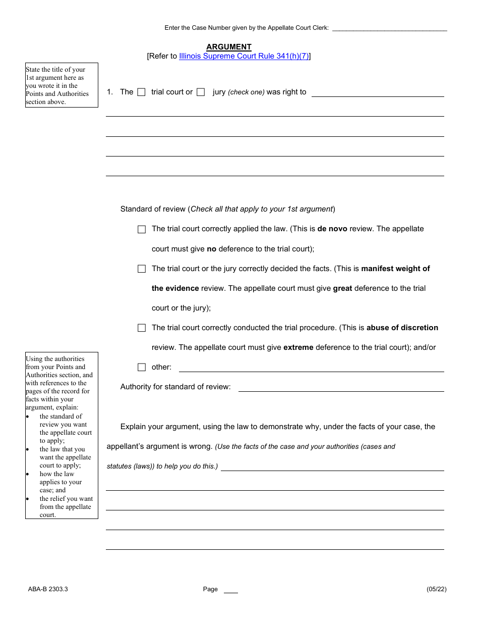 Form ABA-B2303.3 Appellees Brief - Illinois, Page 14