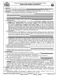 Document preview: TREC Form 25-15 Farm and Ranch Contract - Texas