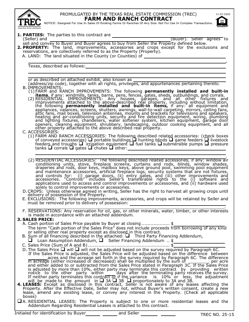 TREC Form 25-15  Printable Pdf