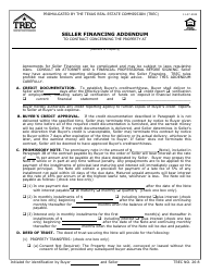 Form 26-8 Seller Financing Addendum - Texas