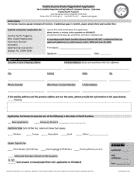 Document preview: Poultry License Dealer Registration Application - North Carolina, 2024