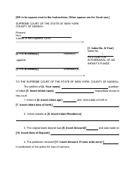 Document preview: Form 13 Petition for Withdrawal of an Infant's Funds - Nassau County, New York