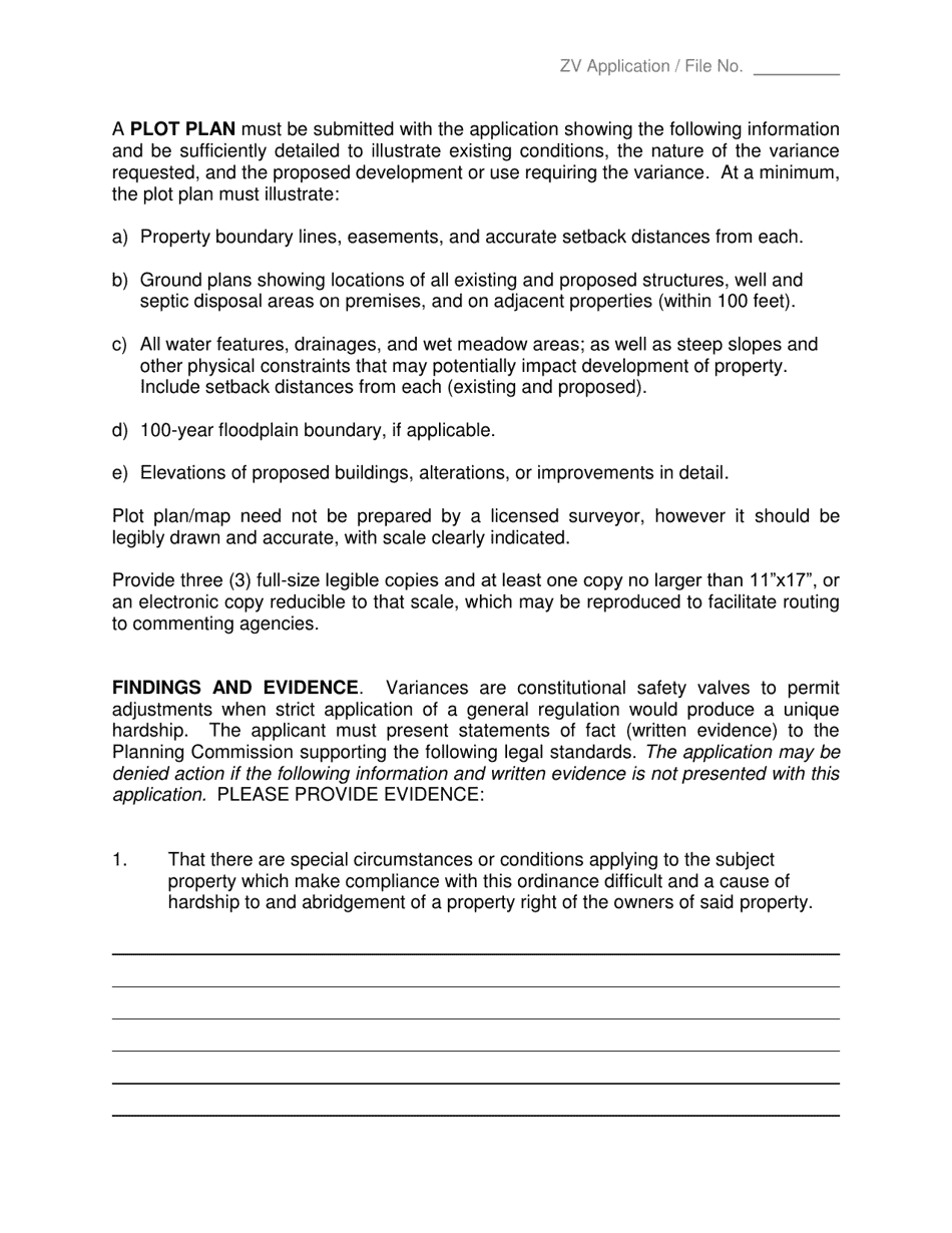 Zone Variance Application - Sierra County, California, Page 3