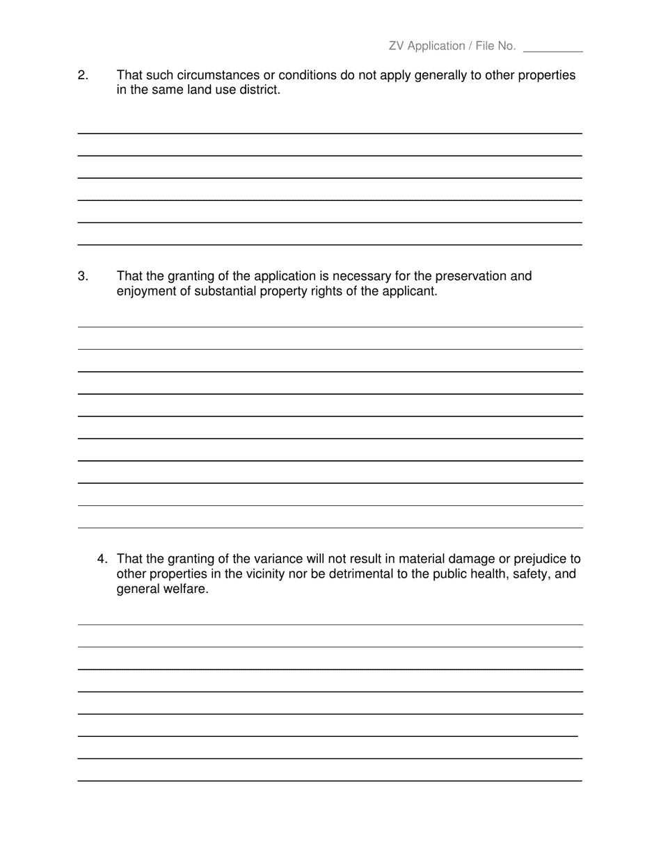 Zone Variance Application - Sierra County, California, Page 4