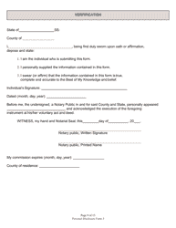 Form 3 (State Form 46782) Personal Disclosure Form - Indiana, Page 9