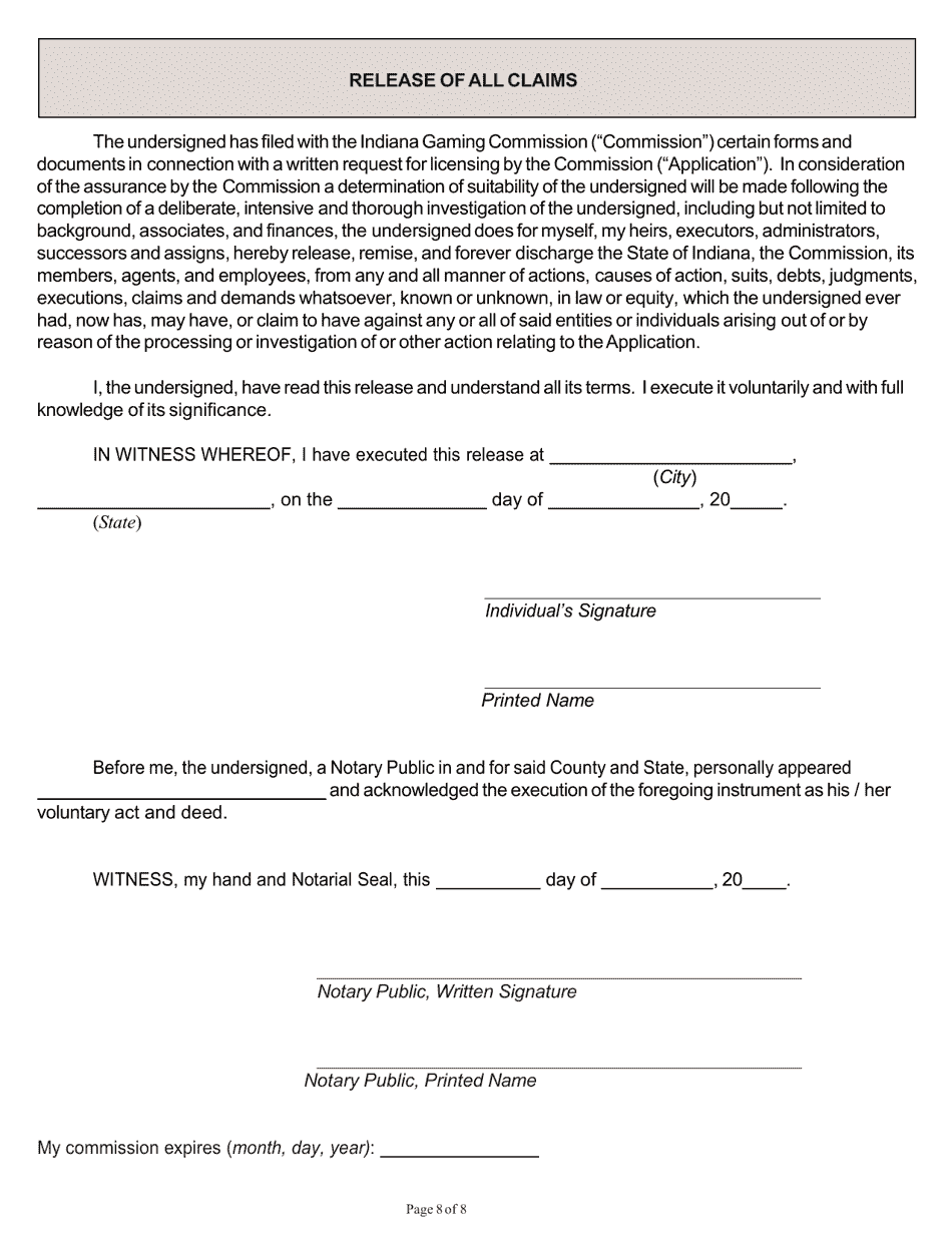 State Form 55732 Application for 3 Year Occupational Licensee Reinvestigation - Indiana, Page 5