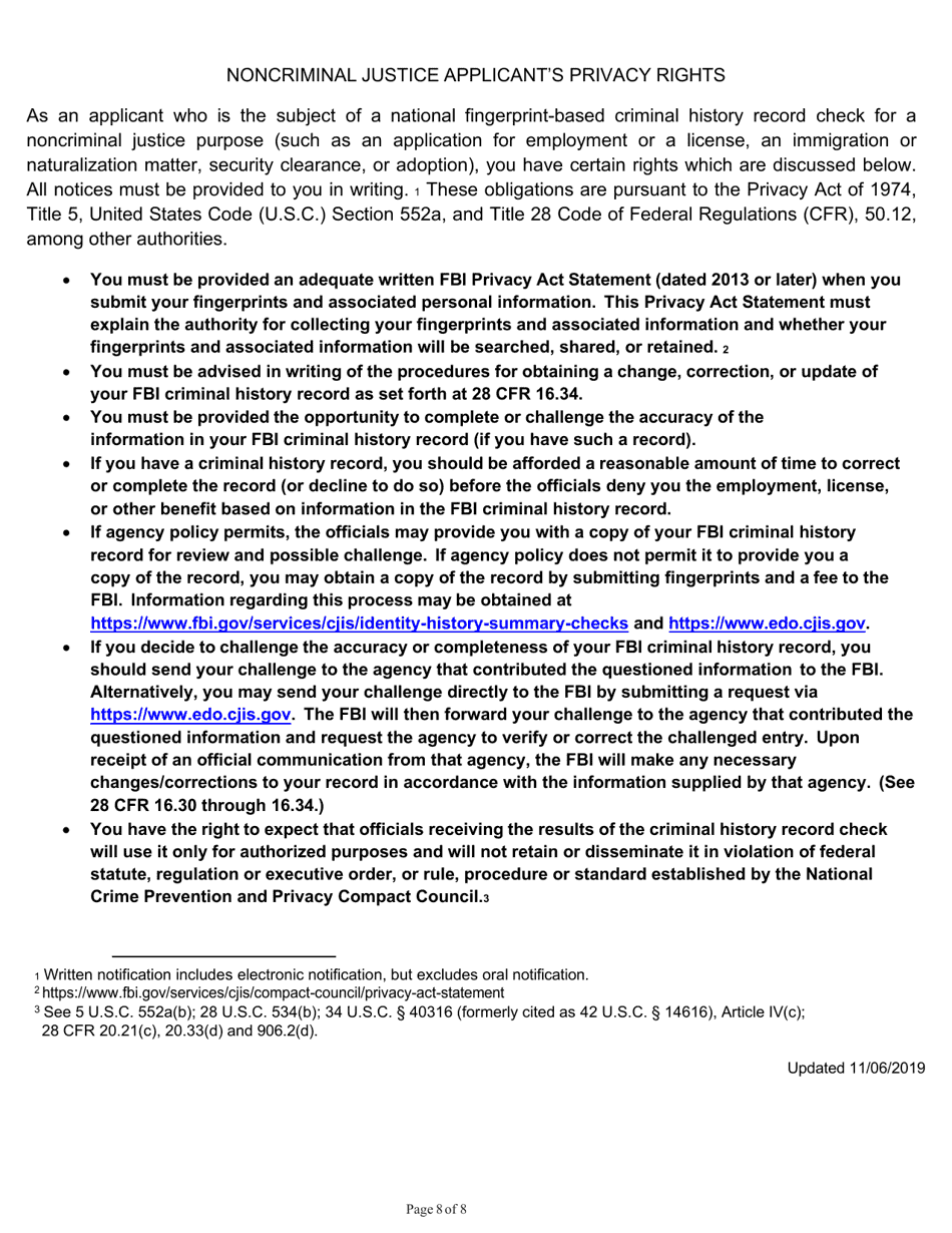 State Form 55732 Application for 3 Year Occupational Licensee Reinvestigation - Indiana, Page 8