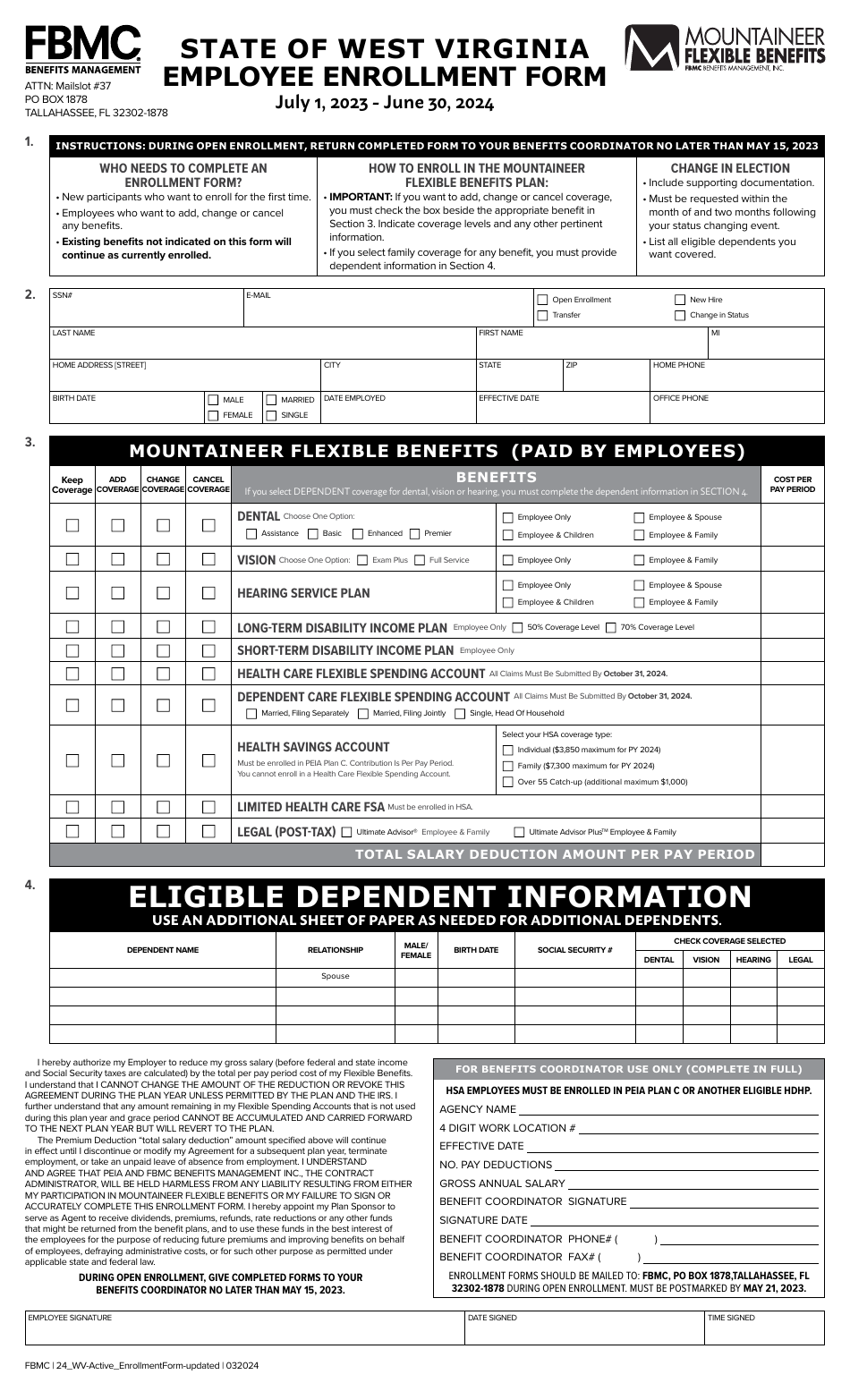 2024 West Virginia Mountaineer Flexible Benefits Employee Enrollment