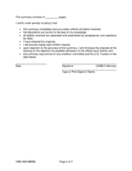 Form 1181 Summary of Acceptances and Rejections - Oregon, Page 2