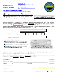 Document preview: ACH Authorization Form - City of Hanford, California
