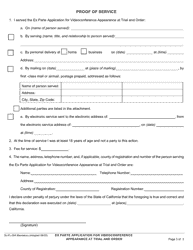 Form SJ-FL-004 Ex Parte Application for Videoconference Appearance at Trial and Order - County of San Joaquin, California, Page 3