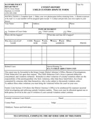 Child Custody Dispute Form - City of Hanford, California, Page 2