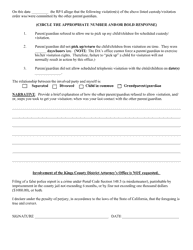 Child Custody Dispute Form - City of Hanford, California, Page 3