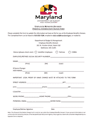 Document preview: Personal Information Change Form - Maryland