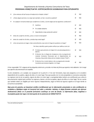 Programa Home/Tcap Rf: Certificacion De Elegibilidad Para Estudiantes - Texas (Spanish), Page 2