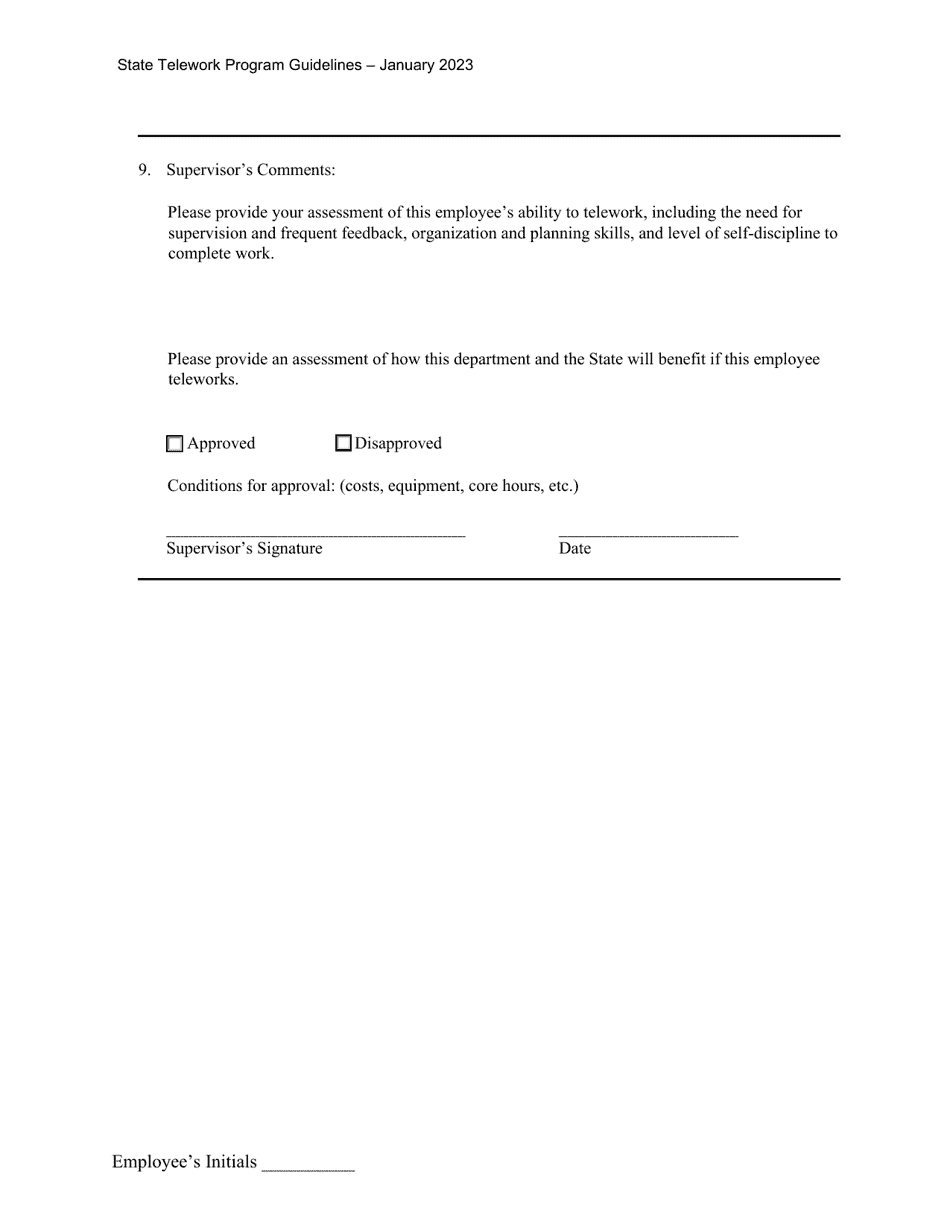 Attachment A Self-assessment for Participation in the Telework Program - Hawaii, Page 3