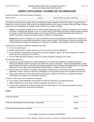 Document preview: Formulario DDD-1659A-S Agency With Choice: Acuerdo De Colaboracion - Arizona (Spanish)
