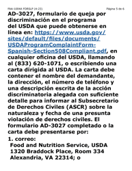 Formulario FAA-1004A-SLP Designacion De Titular Sustituto Para La Tarjeta De Ebt (Letra Grande) - Arizona (Spanish), Page 5