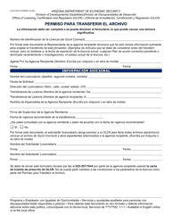 Document preview: Formulario LCR-1051A-S Permiso Para Transferir El Archivo - Arizona (Spanish)