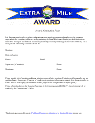 Document preview: Extra Mile Award Nomination Form - Alaska