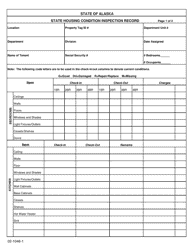 Form 02-1046 State Housing Condition Inspection Record - Alaska