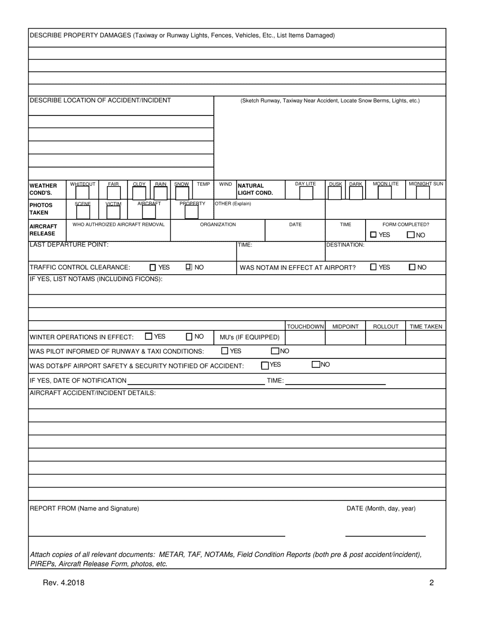 Alaska Aircraft Accident Incident Report - Fill Out, Sign Online And 