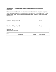 Supervisor&#039;s Reasonable Suspicion Observation Checklist - Alaska, Page 2