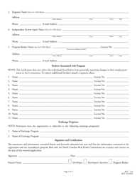Form REC1.37 Application for Renewal of Timeshare Program Registration - North Carolina, Page 2