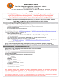 Document preview: Installation and Testing Checklist - Miami-Dade County, Florida