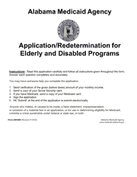 Form 204/205 Application/Redetermination for Elderly and Disabled Programs - Alabama