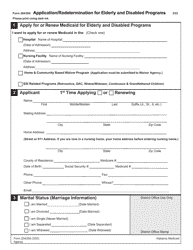 Form 204/205 Application/Redetermination for Elderly and Disabled Programs - Alabama, Page 3